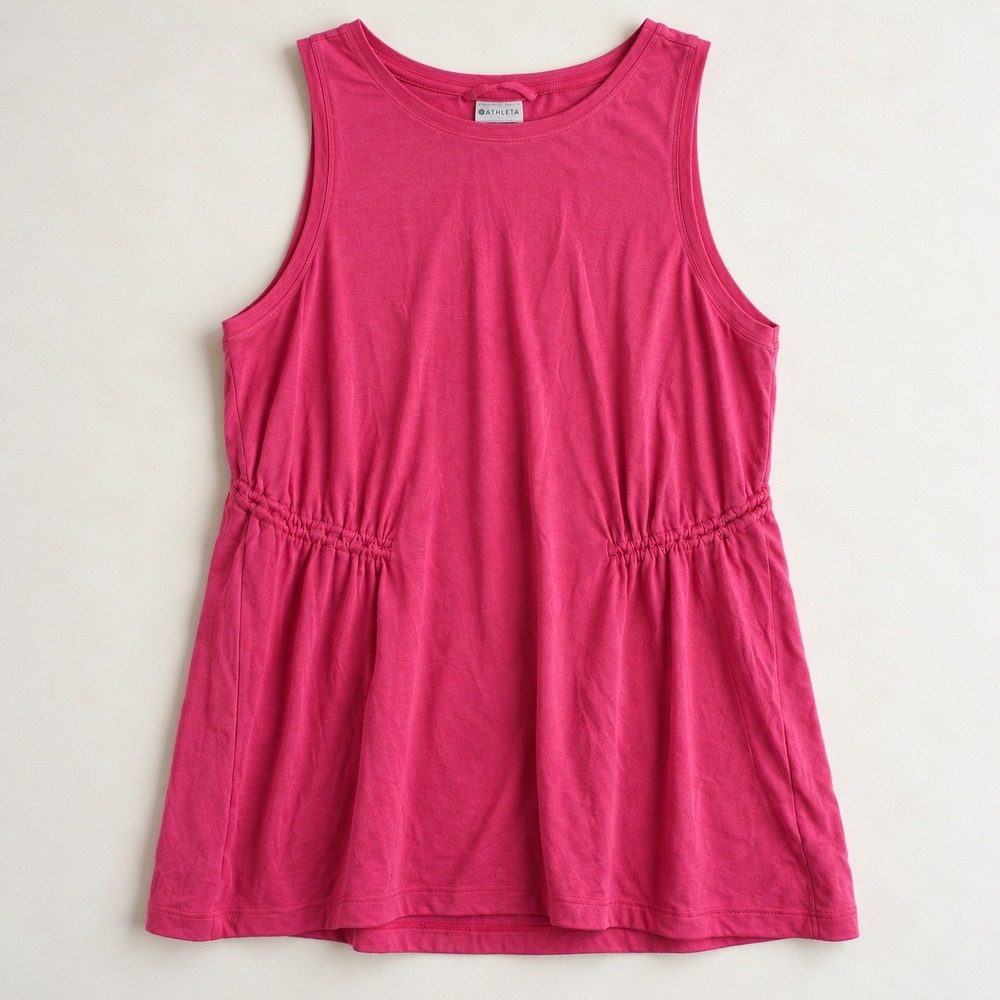 Athleta Air Out Cinch Tank Pink Sleeveless Top Large NWT